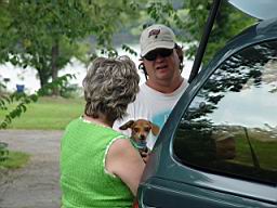 Sharon and new dog and Tom.jpg